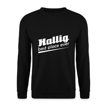 Hallig - Stadt best place ever - Unisex Pullover - Schwarz - Vorne - Alina (178cm) & Michal (187cm)