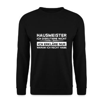 Hausmeister Job Hauswart Geschenk - Unisex Pullover - Schwarz - Vorne - Alina (178cm) & Michal (187cm)