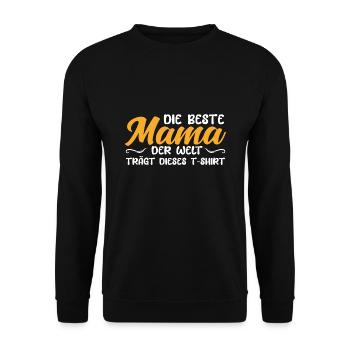Mama Familie Mutter Geschenk - Unisex Pullover - Schwarz - Vorne - Alina (178cm) & Michal (187cm)