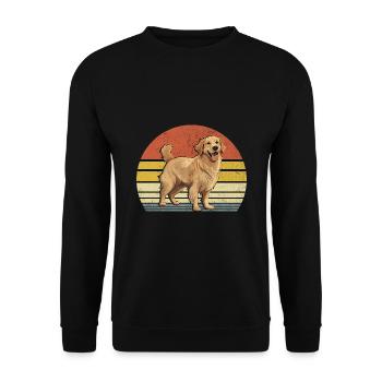 Rétro Vintage Golden Retriever GR Chien Golden Retri - Sweat-shirt Unisexe - noir - Devant - Alina (178cm) & Michal (187cm)