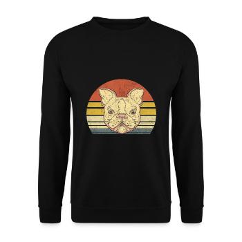 Bouledogue français rétro Frenchie Dog Lover - Sweat-shirt Unisexe - noir - Devant - Alina (178cm) & Michal (187cm)