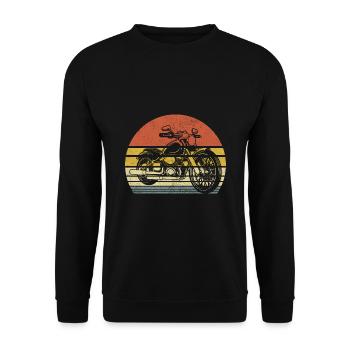 Retro Motorcycle Biker Motorcyclist Motorcycling B - Unisex Sweatshirt - black - Front - Alina (178cm) & Michal (187cm)