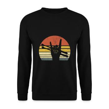 Tambour rétro Tambour Amateur de musique Tambour - Sweat-shirt Unisexe - noir - Devant - Alina (178cm) & Michal (187cm)