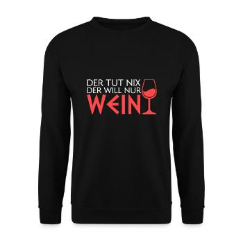 Wein Alkohol Wein-Liebhaber Geschenk - Unisex Pullover - Schwarz - Vorne - Alina (178cm) & Michal (187cm)
