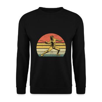 Retro Fence Sword Epee Fencing Fencer Athlete - Unisex Sweatshirt - black - Front - Alina (178cm) & Michal (187cm)