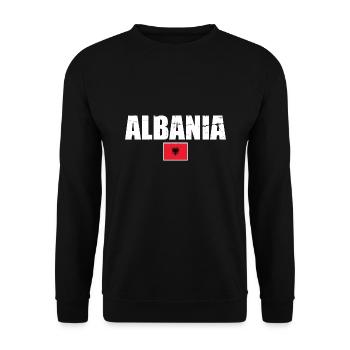 Albania Vintage Albanian Flag - Unisex Sweatshirt - black - Front - Alina (178cm) & Michal (187cm)