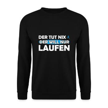 Läufer Sport Jogger Geschenk - Unisex Pullover - Schwarz - Vorne - Alina (178cm) & Michal (187cm)