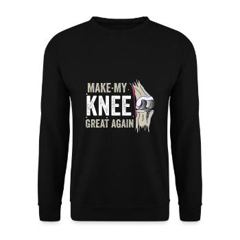 Knie-Comeback: Mach Mein Knie Wieder Großartig - Unisex Pullover - Schwarz - Vorne - Alina (178cm) & Michal (187cm)