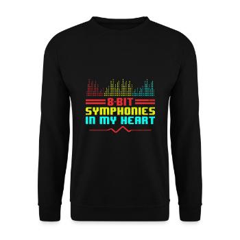 Chiptune Music Lover Groove zu den Bleeps und Bloo - Unisex Pullover - Schwarz - Vorne - Alina (178cm) & Michal (187cm)