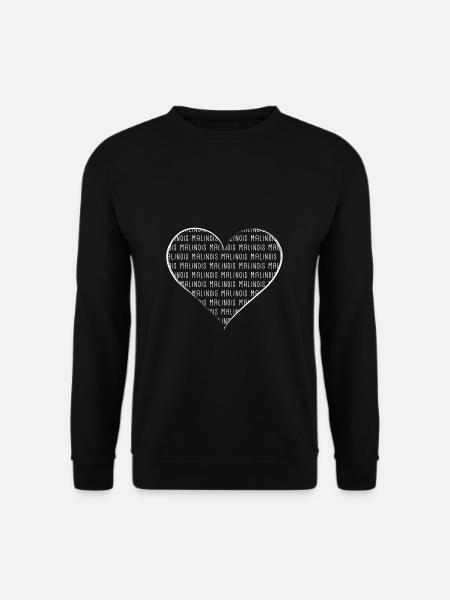 Herz Schäferhund Malinois Mali - weiß - Unisex Pullover - Schwarz