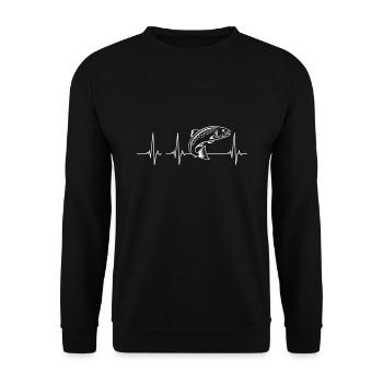 Lachs - Unisex Pullover - Schwarz - Vorne - Alina (178cm) & Michal (187cm)
