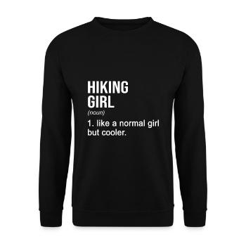 Hiking Girl Noun Definition Hiking Hiker Mountaine - Unisex Pullover - Schwarz - Vorne - Alina (178cm) & Michal (187cm)
