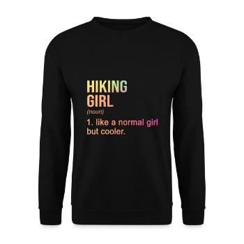 Hiking Girl Noun Definition Hiking Hiker Mountaine - Unisex Pullover - Schwarz - Vorne - Alina (178cm) & Michal (187cm)