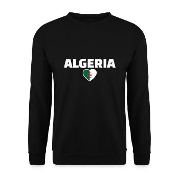 Algeria Algerien Algerische Flagge - Unisex Pullover - Schwarz - Vorne - Alina (178cm) & Michal (187cm)