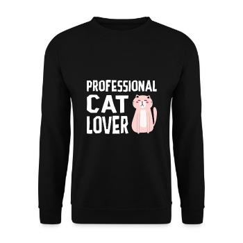 Professional Cat Lover Cat Owner Cat Trainer Anima - Unisex Pullover - Schwarz - Vorne - Alina (178cm) & Michal (187cm)