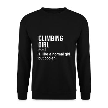 Climbing Girl Like A Normal Girl But Cooler Rock B - Unisex Pullover - Schwarz - Vorne - Alina (178cm) & Michal (187cm)
