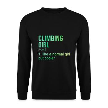 Climbing Girl Like A Normal Girl But Cooler Rock B - Unisex Pullover - Schwarz - Vorne - Alina (178cm) & Michal (187cm)