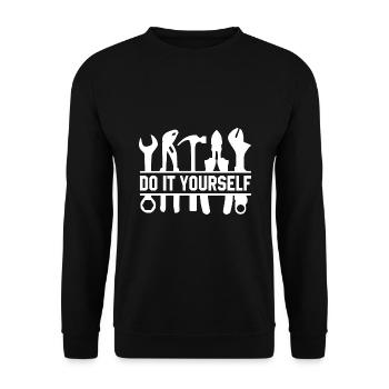 Do It Yourself Car lover Mechanic Vehicle Technici - Unisex Sweatshirt - black - Front - Alina (178cm) & Michal (187cm)