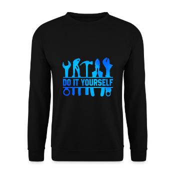 Do It Yourself Car lover Mechanic Vehicle Technici - Unisex Sweatshirt - black - Front - Alina (178cm) & Michal (187cm)