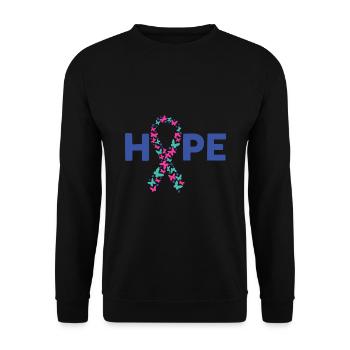 Thyroïde Cancer Hope et Butterfly Band - Sweat-shirt Unisexe - noir - Devant - Alina (178cm) & Michal (187cm)