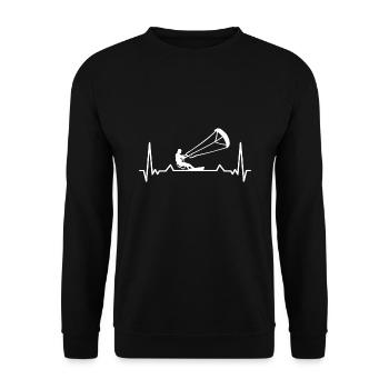 Kiteboard kit surf Surf Surf Retro Vintage Kiten - Sweat-shirt Unisexe - noir - Devant - Alina (178cm) & Michal (187cm)