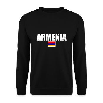 Armenia Armenien Armenisch Flagge Stolzer Armenier - Unisex Pullover - Schwarz - Vorne - Alina (178cm) & Michal (187cm)