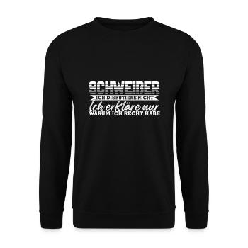Schweißer Beruf Schweisser Geschenk - Unisex Pullover - Schwarz - Vorne - Alina (178cm) & Michal (187cm)