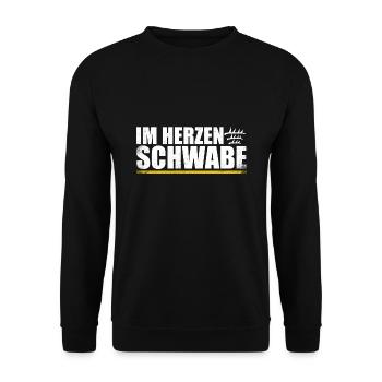 Im Herzen Schwabe Stolze Schwaben Vintage - Unisex Pullover - Schwarz - Vorne - Alina (178cm) & Michal (187cm)