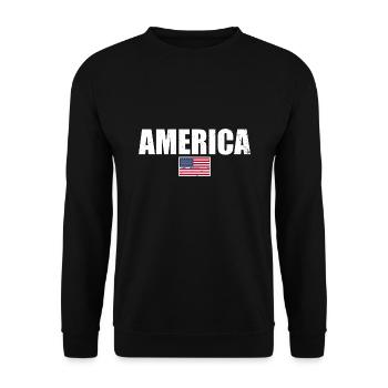 Amérique Drapeau américain États-Unis - Sweat-shirt Unisexe - noir - Devant - Alina (178cm) & Michal (187cm)