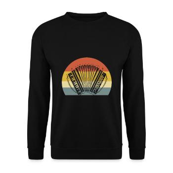 Retro Accordion Instrument Accordions Accordionist - Unisex Sweatshirt - black - Front - Alina (178cm) & Michal (187cm)