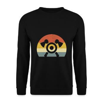 Rétro coucher de soleil hache lancer cible hachette lanceur - Sweat-shirt Unisexe - noir - Devant - Alina (178cm) & Michal (187cm)