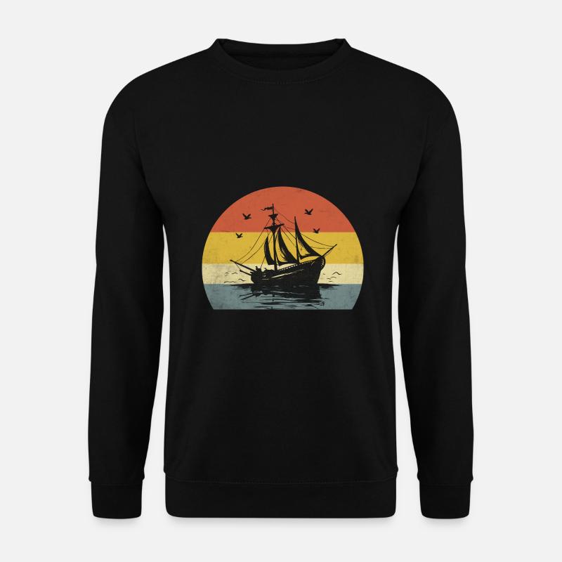 Retro Boating Paddle Boat - Unisex Sweatshirt - black