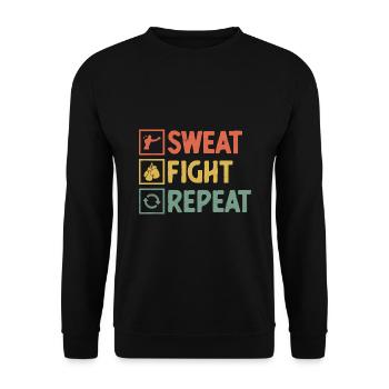 Sweat Fight Répéter Boxer Sports Musculation Gym - Sweat-shirt Unisexe - noir - Devant - Alina (178cm) & Michal (187cm)