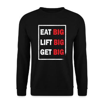 Eating body building fitness training sport workout - Unisex Sweatshirt - black - Front - Alina (178cm) & Michal (187cm)