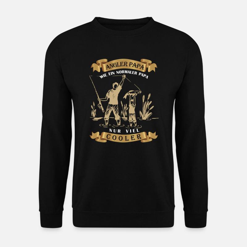Angler Papa Vater Sohn - Unisex Pullover - Schwarz