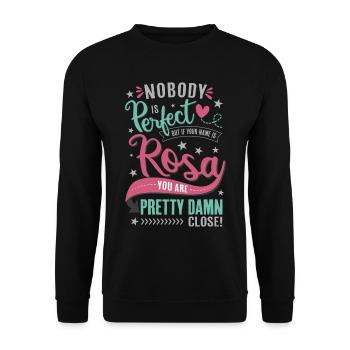 Rosa nom personne n'est parfait cadeau fille - Sweat-shirt Unisexe - noir - Devant - Alina (178cm) & Michal (187cm)