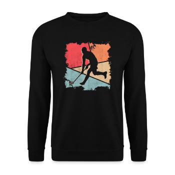Floorball Player Skills Floorballer Floorball - Unisex Sweatshirt - black - Front - Alina (178cm) & Michal (187cm)