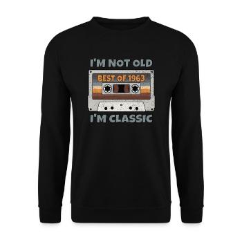 I'M NOT OLD I'M CLASSIC BEST OF 1963 Vintage gift - Unisex Sweatshirt - black - Front - Alina (178cm) & Michal (187cm)