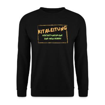 Kitaleitung liebt Vertretungspläne - Unisex Pullover - Schwarz - Vorne - Alina (178cm) & Michal (187cm)