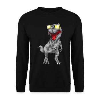 Cool Tyrannosaurus Rex - Dinosaurier T-Rex - Unisex Pullover - Schwarz - Vorne - Alina (178cm) & Michal (187cm)