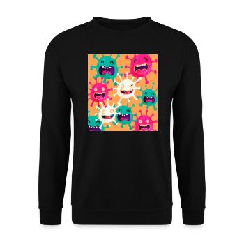 Virus drôle - Sweat-shirt Unisexe - noir - Devant - Alina (178cm) & Michal (187cm)