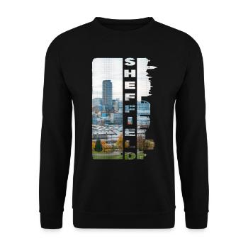 Sheffield England UK City Skyline Home Love - Unisex Sweatshirt - black - Front - Alina (178cm) & Michal (187cm)