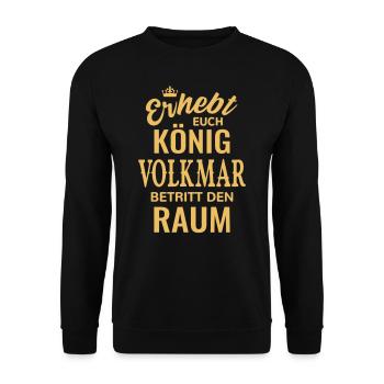 Name Volkmar Geschenk Geburtstag lustig König - Unisex Pullover - Schwarz - Vorne - Alina (178cm) & Michal (187cm)