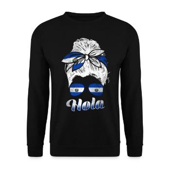 El Salvador Woman - Unisex Sweatshirt - black - Front - Alina (178cm) & Michal (187cm)
