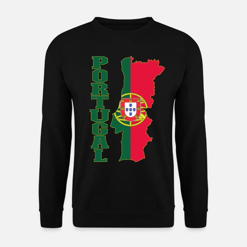 Portugal Flagge Landkarte - Unisex Pullover - Schwarz