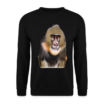Mandrill Affe - Unisex Pullover - Schwarz - Vorne - Alina (178cm) & Michal (187cm)