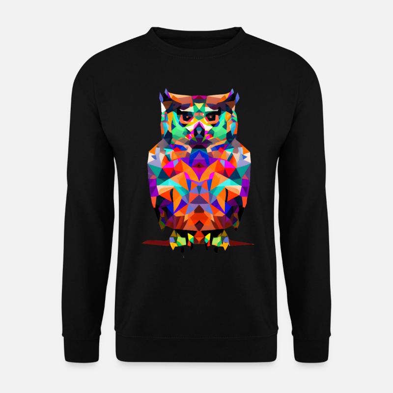 Polygon Eule - Unisex Pullover - Schwarz