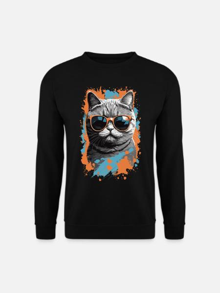 Britische Kurzhaar Katze Cooles Katzen Design - Unisex Pullover - Schwarz