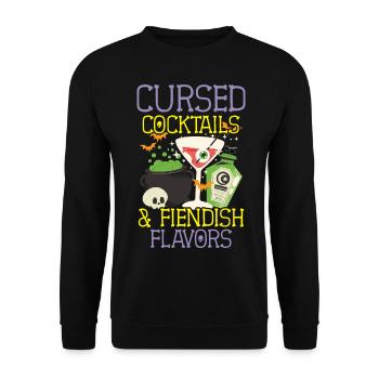 Cursed Cocktails & Devilish Flavors Halloween - Unisex Sweatshirt - black - Front - Alina (178cm) & Michal (187cm)