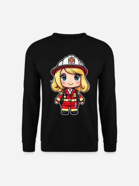 Niedliche Feuerwehrfrau - Unisex Pullover - Schwarz